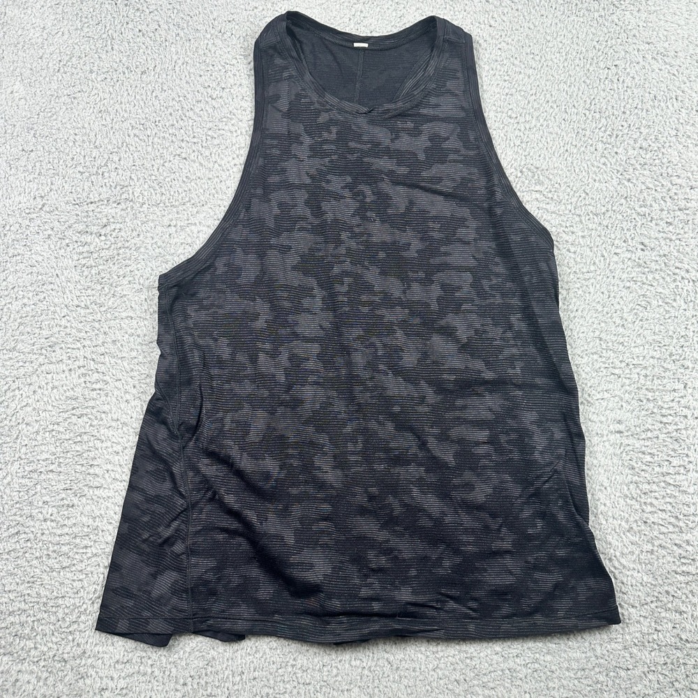 Lululemon Sculpt Tank Top Womens 6 Black‎ Camo Jacquard Racerback Split Back